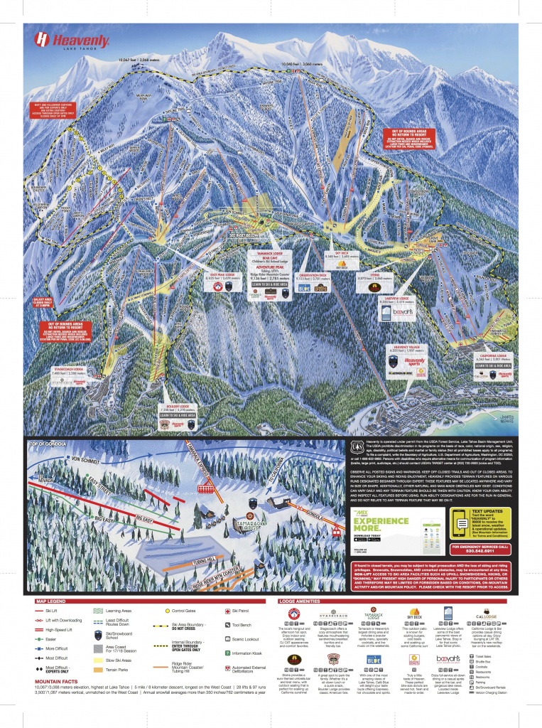 Heavenly Mountain Resort Trail Map | Onthesnow - Southern California Trail Maps