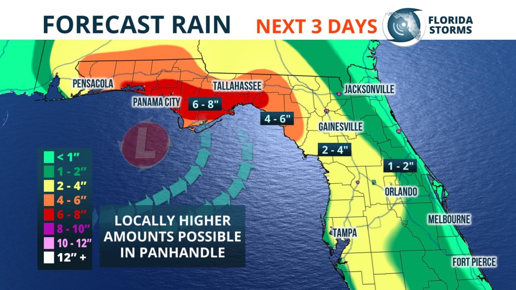 Heavy Rain, Possible Flooding This Weekend - Florida Storms - Map Of Florida Panhandle Gulf Coast