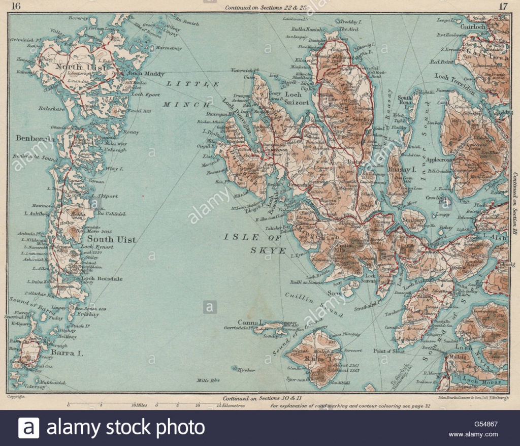 Hebrides Western Isles. Skye North &amp;amp; South Uist Rhum. Scotland, 1932 - Printable Map Skye