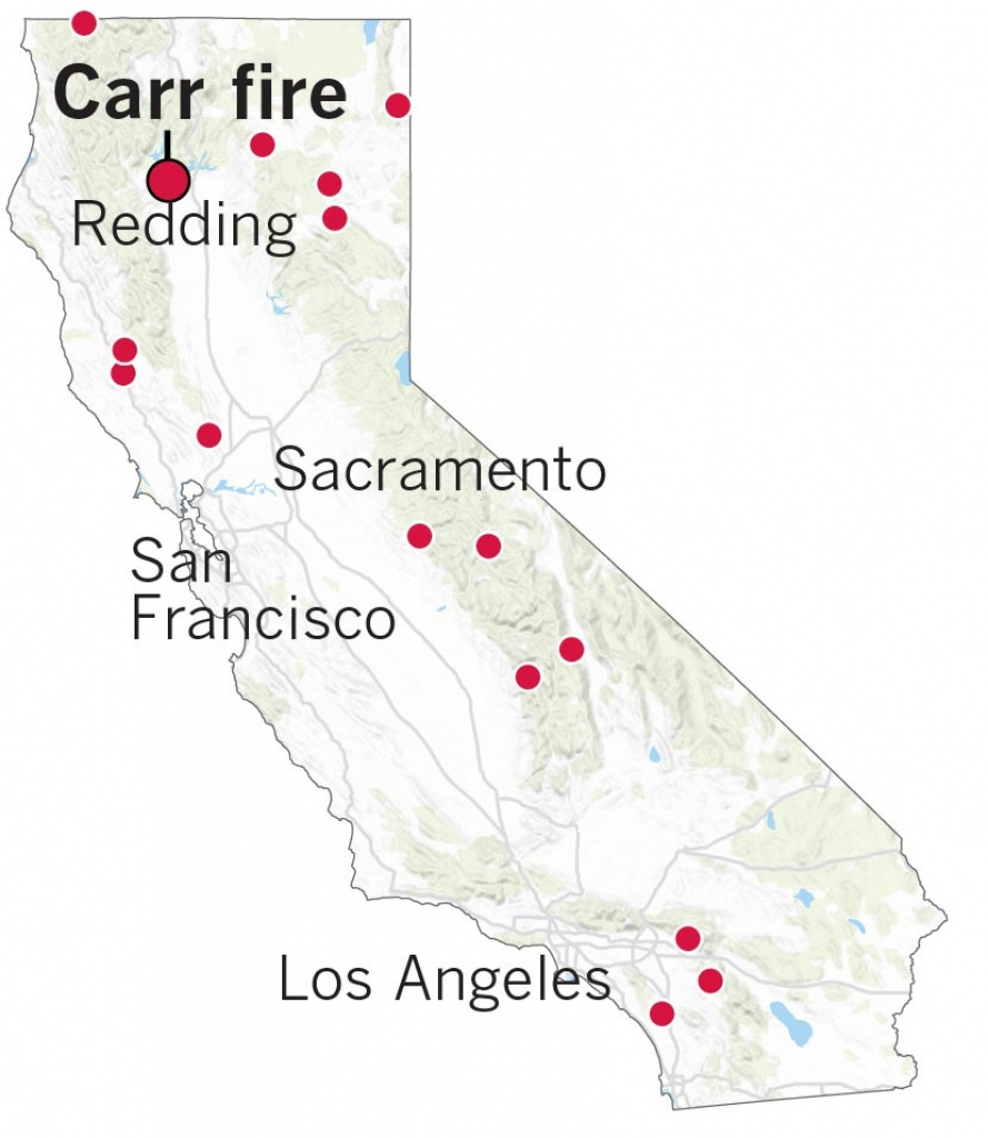 Here&amp;#039;s Where The Carr Fire Destroyed Homes In Northern California - Active Fire Map California