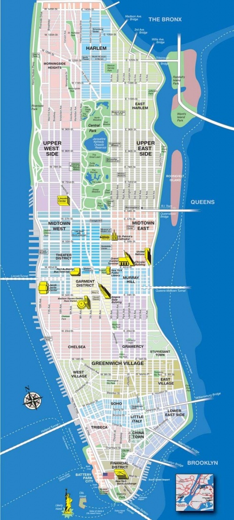 High-Resolution Map Of Manhattan For Print Or Download | Usa Travel - Printable Street Map Of Manhattan Nyc
