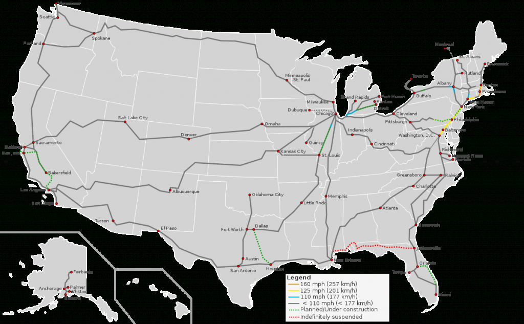 High-Speed Rail In The United States - Wikipedia - Texas High Speed Rail Map