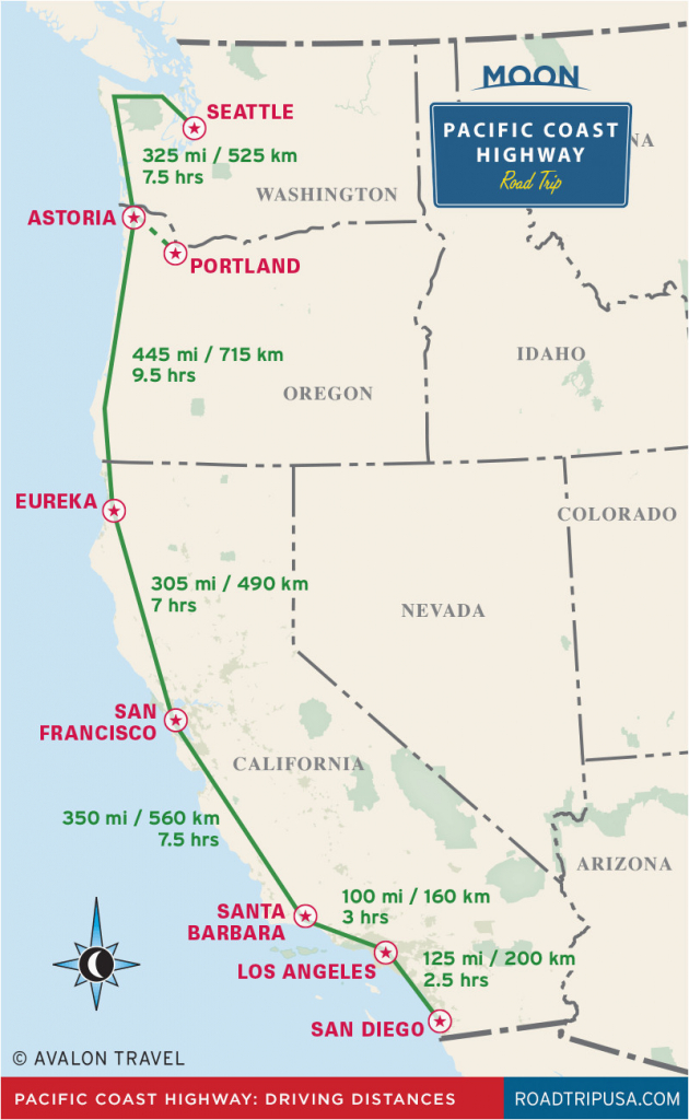 Highway 1 California Road Trip Map | Secretmuseum - Map Of Hwy 1 California Coast