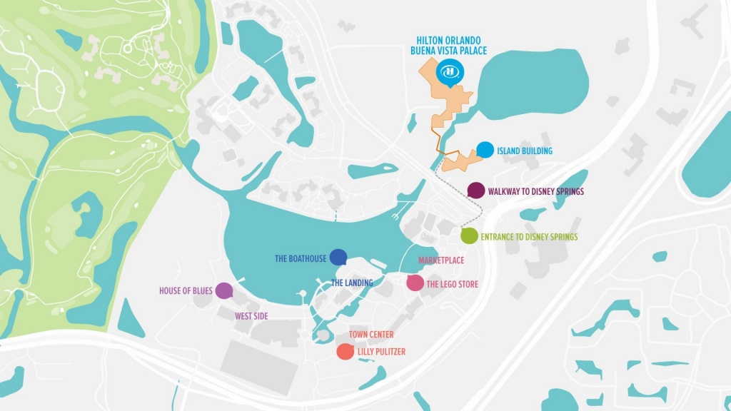 Hilton Orlando Buena Vista Palace - Disney Springs® | Walt Disney - Map Of Lake Buena Vista Florida Hotels