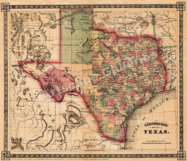 Texas Historical Maps For Sale