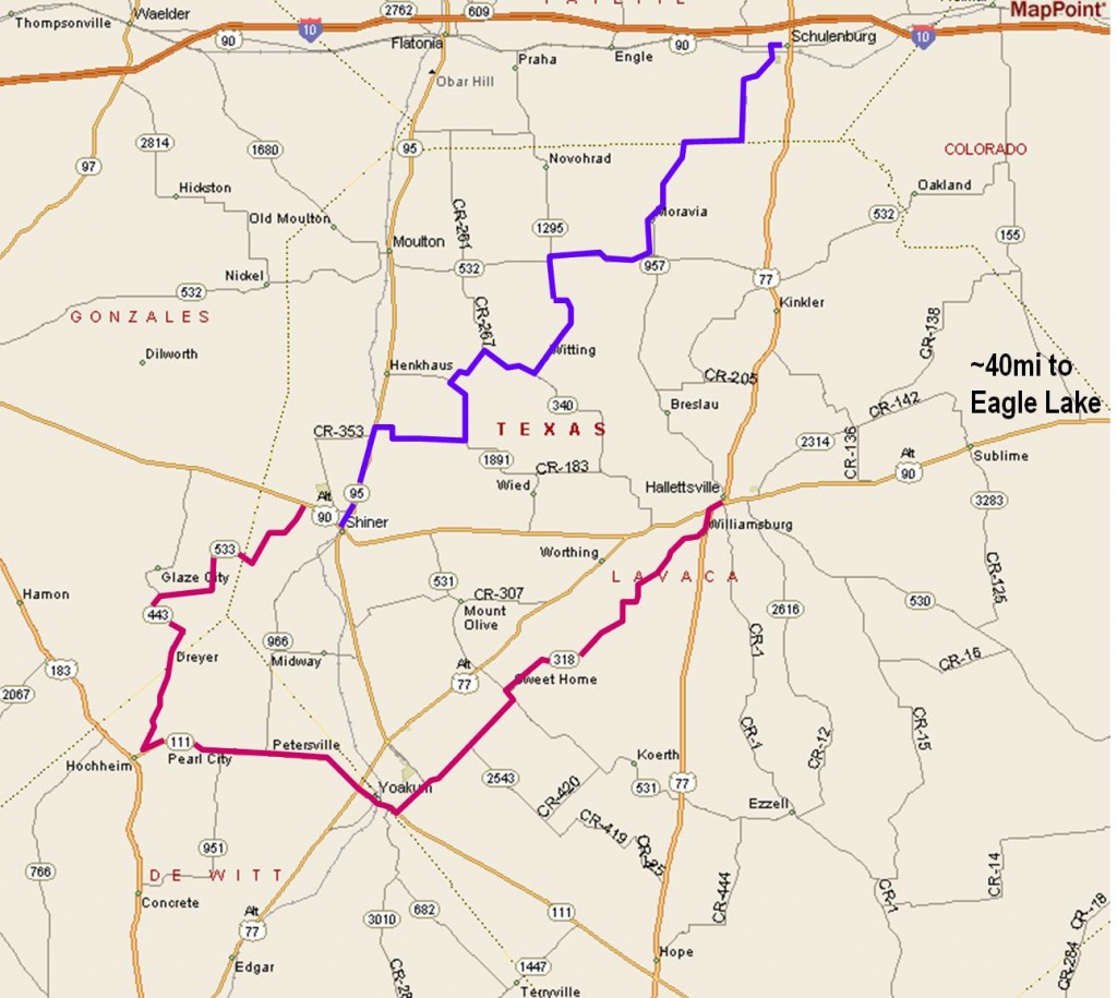 Houston T Riders -- Shiner Ride - Shiner Texas Map