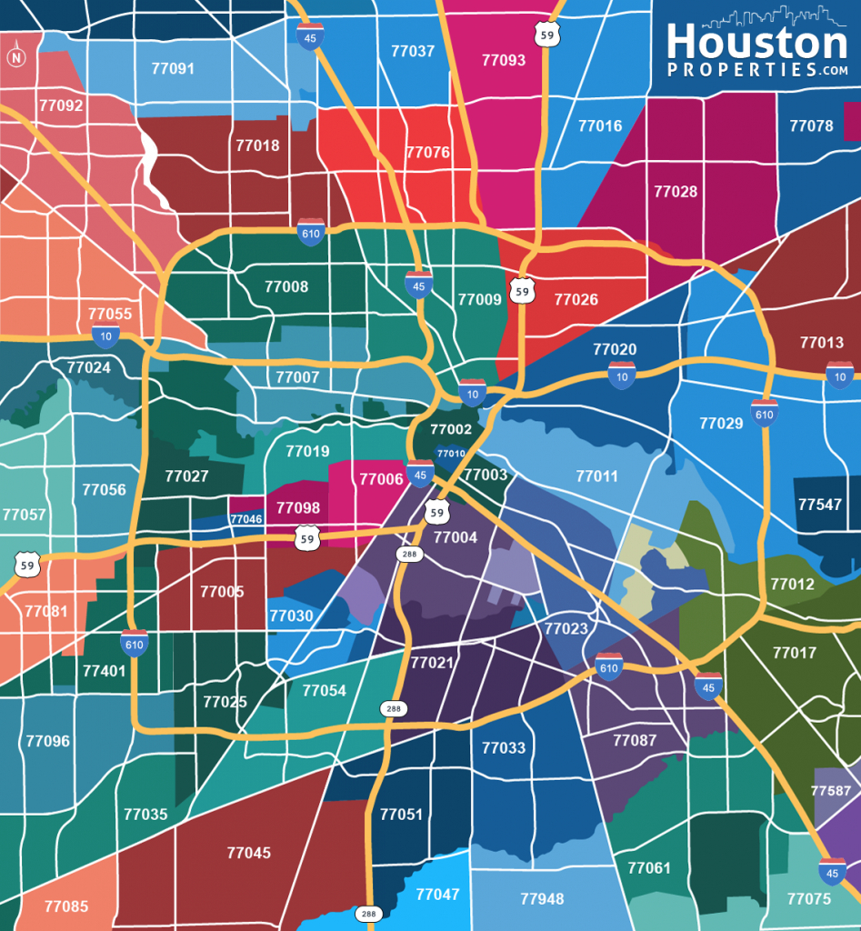 Houston Zip Code Map | Great Maps Of Houston In 2019 | Houston - Houston Zip Code Map Printable