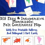 How To Make A Montessori Felt Continent Map With Free 3 Part Cards   Montessori World Map Free Printable