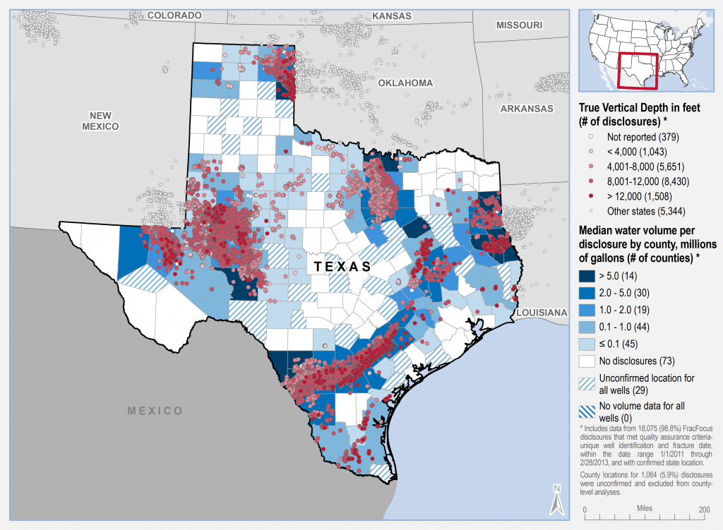 Hydraulic Fracturing Wells In Texasdepth With Water Usage [Oc - Texas Water Well Map