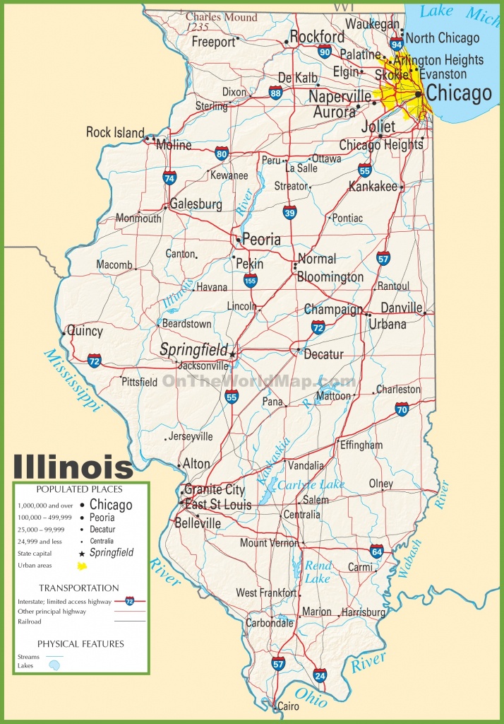 Illinois Highway Map - Printable Map Of Illinois