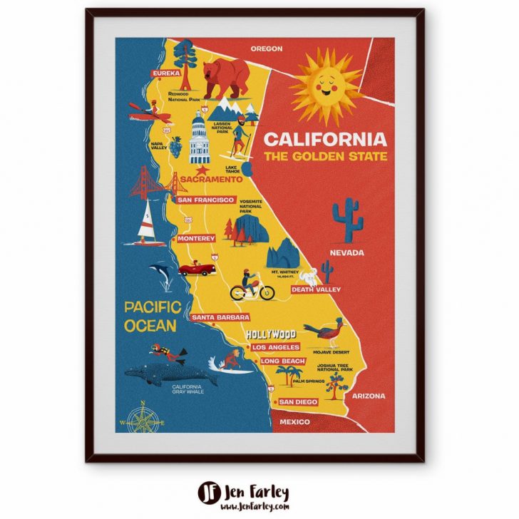 Illustrated Map Of California