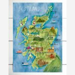 Illustrated Map Of Scotland / Scotland Print / Scotland Map / | Etsy   Printable Map Of Mull