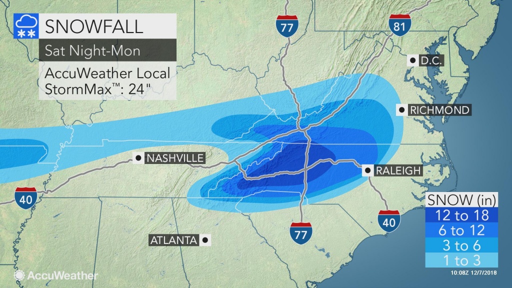 Immobilizing Storm To Bury Carolinas, Southern Virginia In Snow And Ice - Florida Weather Forecast Map