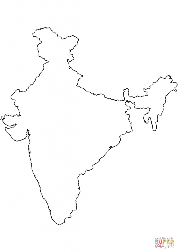 India Blank Outline Map Coloring Page | Free Printable Coloring Pages - Map Of India Outline Printable