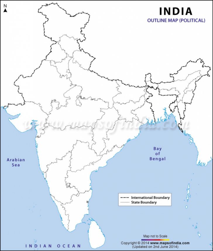 Physical Map Of India Blank Printable