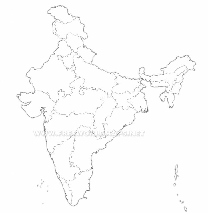 India Political Map Outline Printable