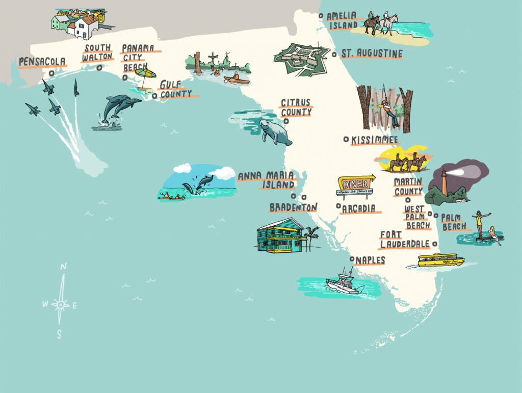 Interactive Florida Map - Laura Barnard / Map Illustrator - Anna Maria Island In Florida Map