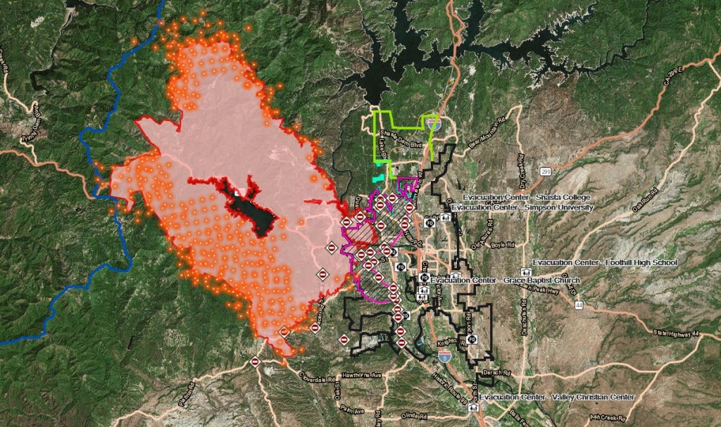 Interactive Maps: Carr Fire Activity, Structures And Repopulation - California Fire Heat Map