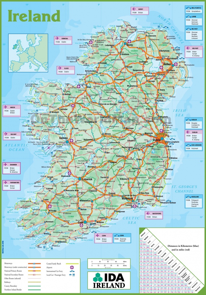 Ireland Road Map - Large Printable Map Of Ireland
