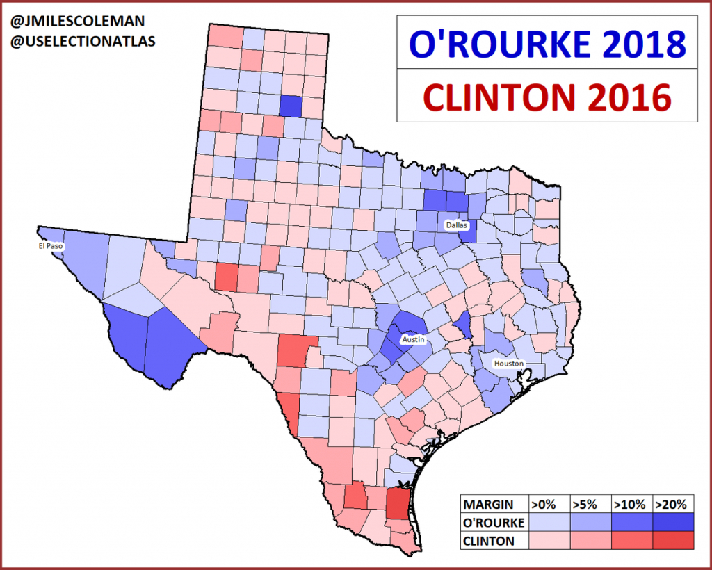 J. Miles Coleman On Twitter: &amp;quot;here&amp;#039;s A Comparison Between Hillary - Beto For Texas Map
