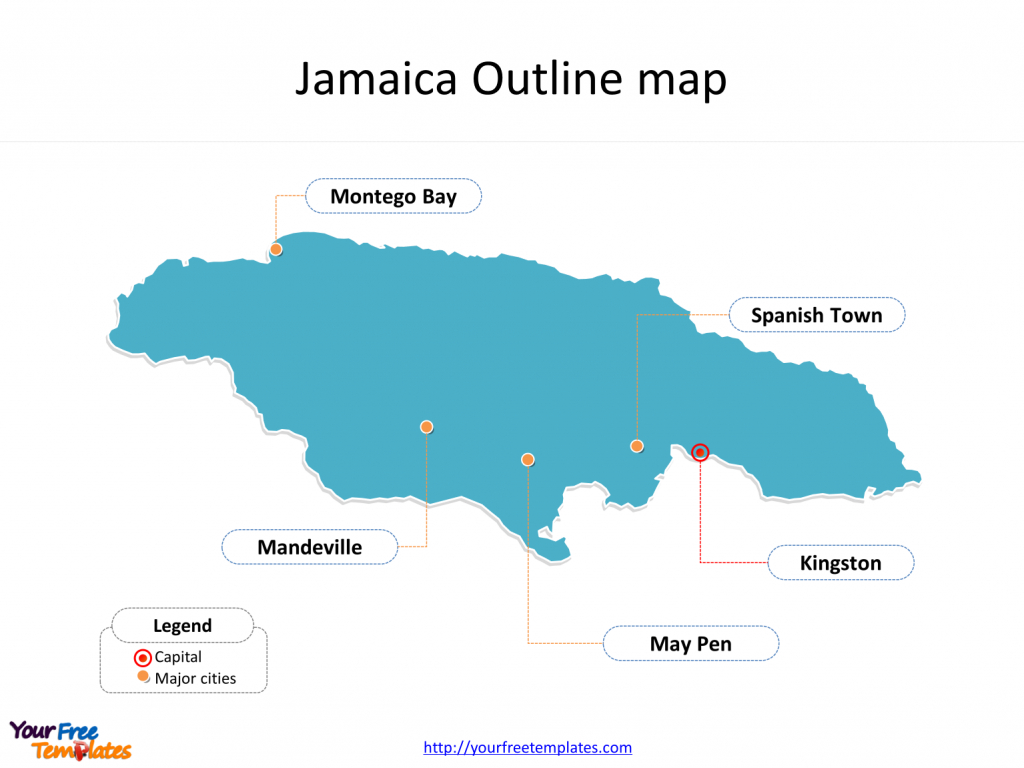 Jamaica Map Blank Templates - Free Powerpoint Templates - Free Printable Map Of Jamaica