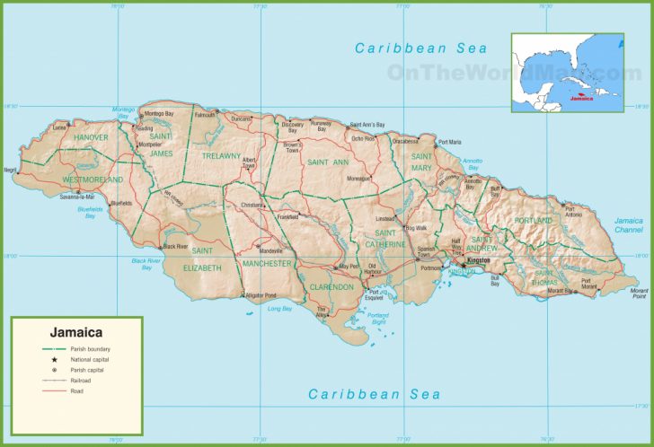 Free Printable Map Of Jamaica