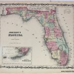 Johnson's Florida   Antique Maps And Charts – Original, Vintage   Old Florida Maps Prints