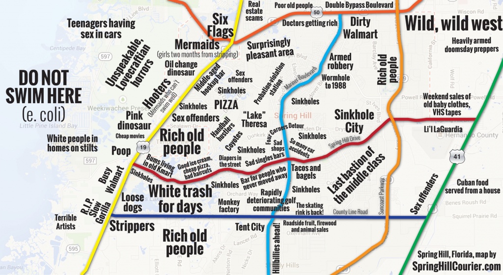 Judgmental Map Of Spring Hill - Spring Hill Courier - Spring Hill Florida Map