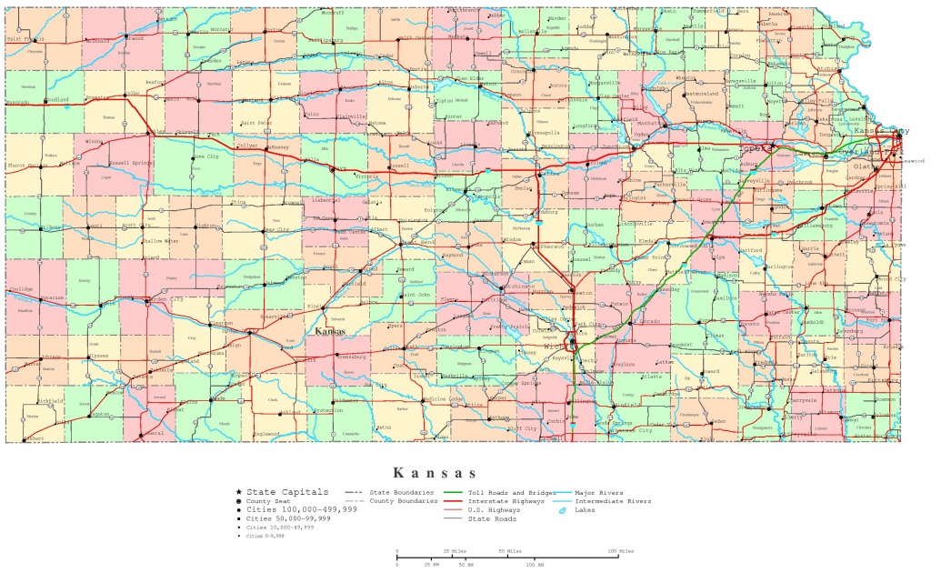 Kansas Printable Map - Printable Kansas Map With Cities