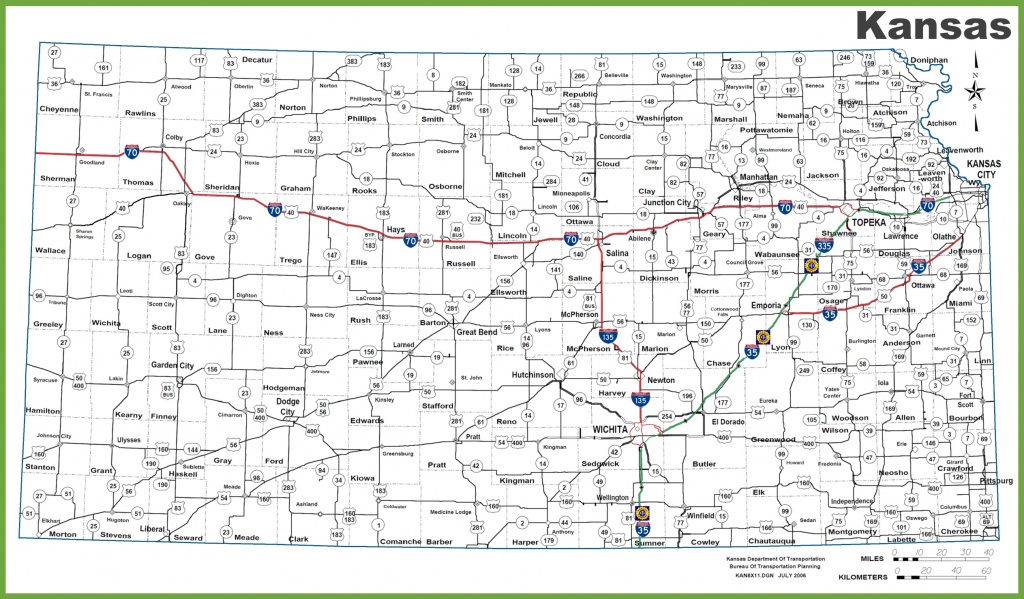 Kansas Road Map - Printable Map Of Kansas