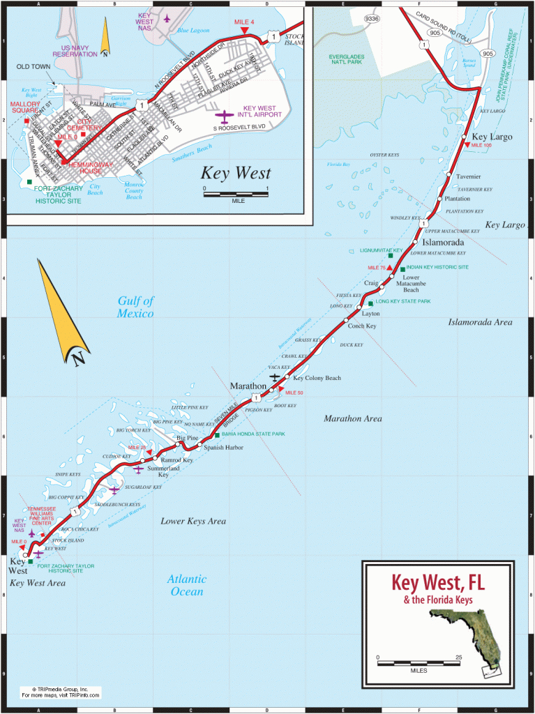 Key West &amp;amp; Florida Keys Road Map | Florida Travel | Florida Keys Map - Detailed Map Of Florida Keys