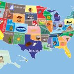 Kids United States Map 12 X 18 Classroom Art. $24.00, Via Etsy   Free Printable Us Map For Kids