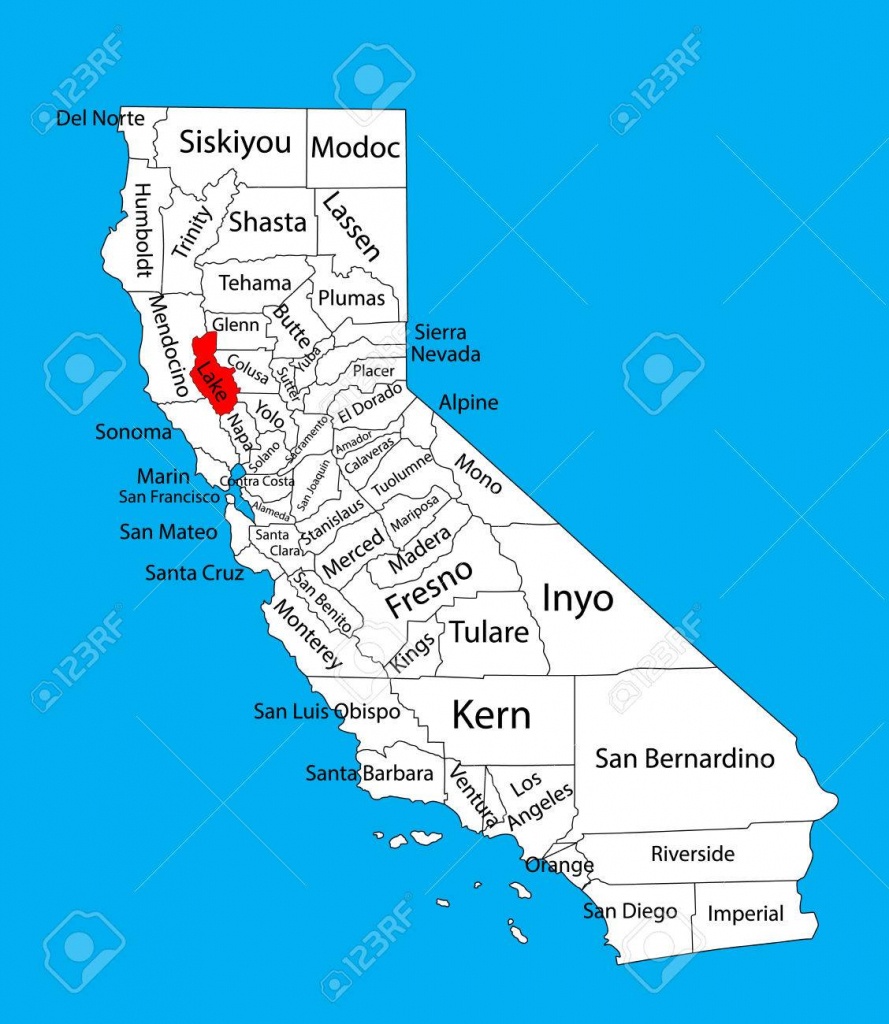 Lake County (California, United States Of America) Vector Map - Free Editable Map Of California Counties