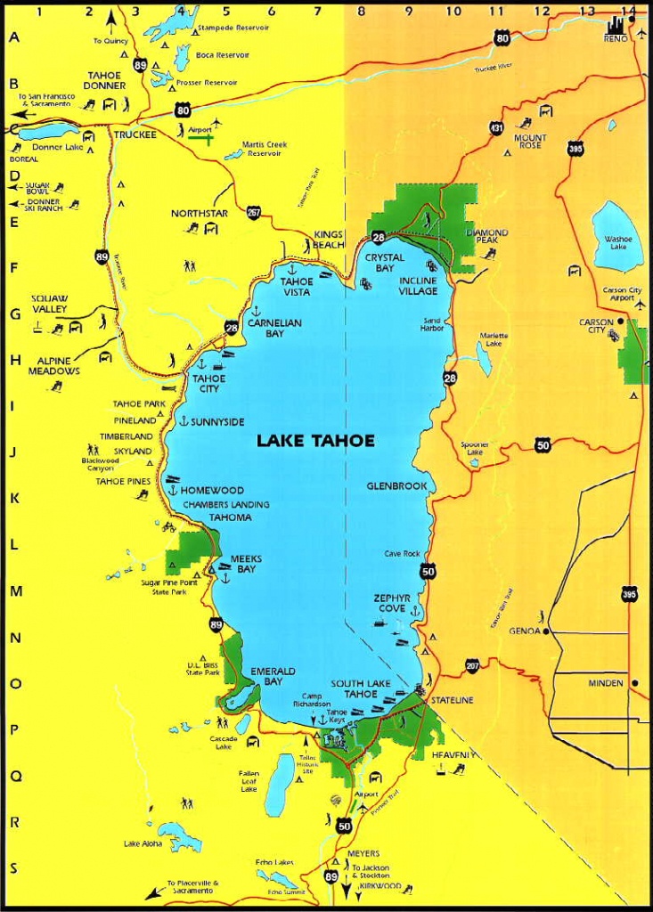 Lake Tahoe Area Maps | Detailed Lake Tahoe Area Mapregion - Lake Tahoe California Map