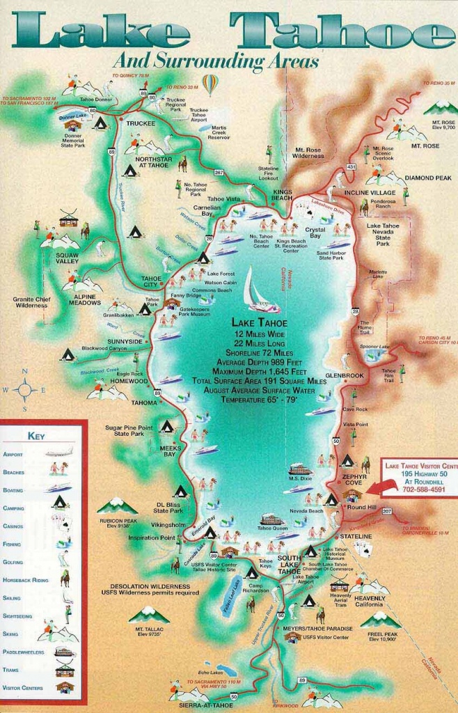 Lake Tahoe Map Camped At The Lake When I Was A Teenager In - South Lake Tahoe California Map