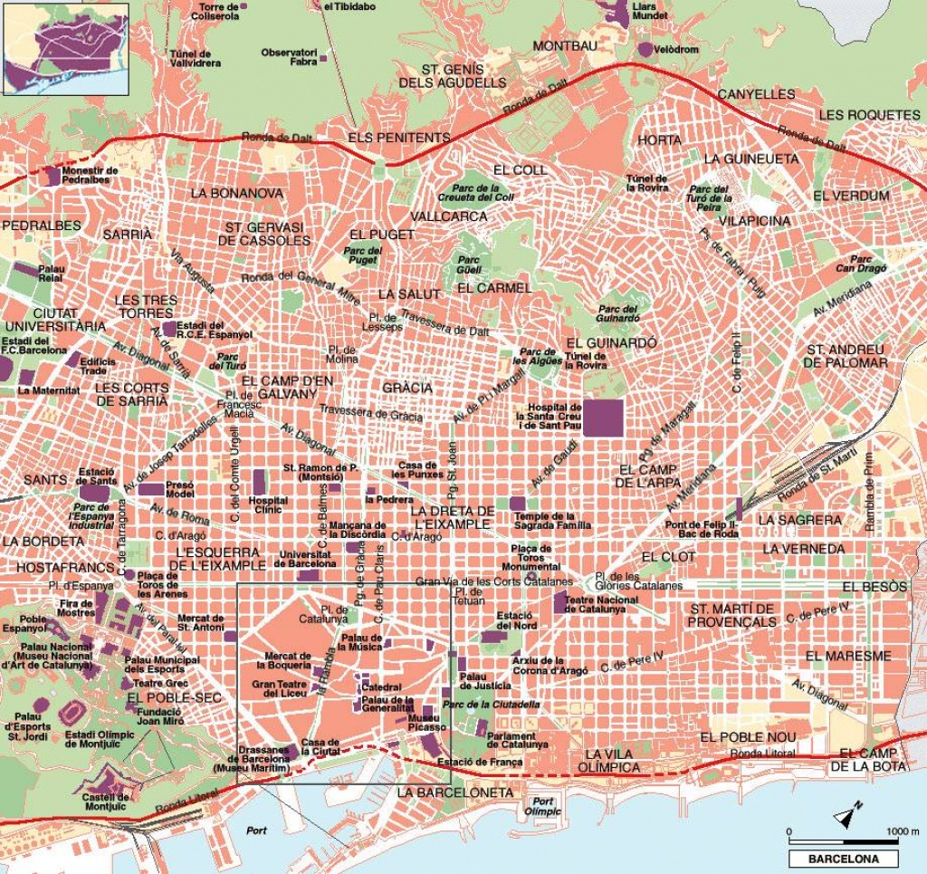 Large Barcelona Maps For Free Download And Print | High-Resolution - Barcelona Tourist Map Printable