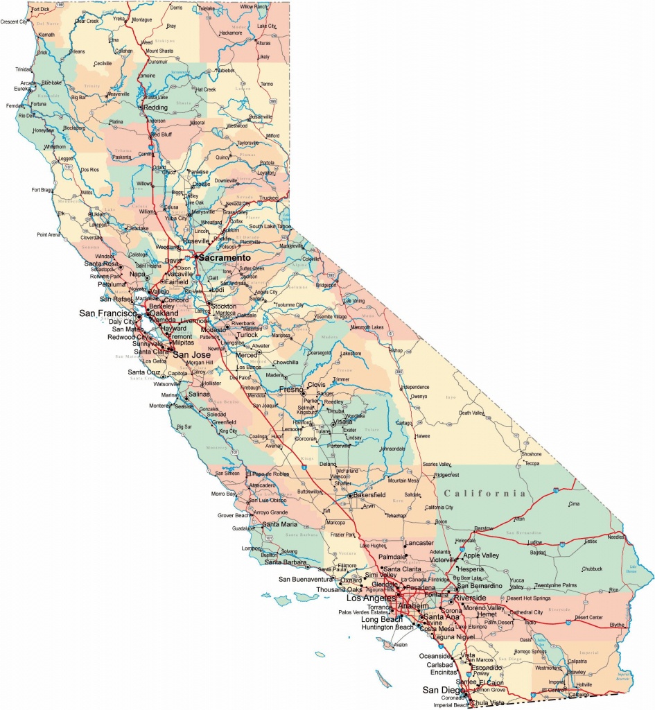 Large California Maps For Free Download And Print | High-Resolution - California State Map With Cities