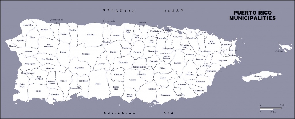 Large Detailed Administrative Map Of Puerto Rico. Puerto Rico Large - Printable Map Of Puerto Rico With Towns