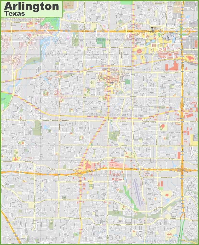 Large Detailed Map Of Arlington (Texas) - Arlington Texas Map