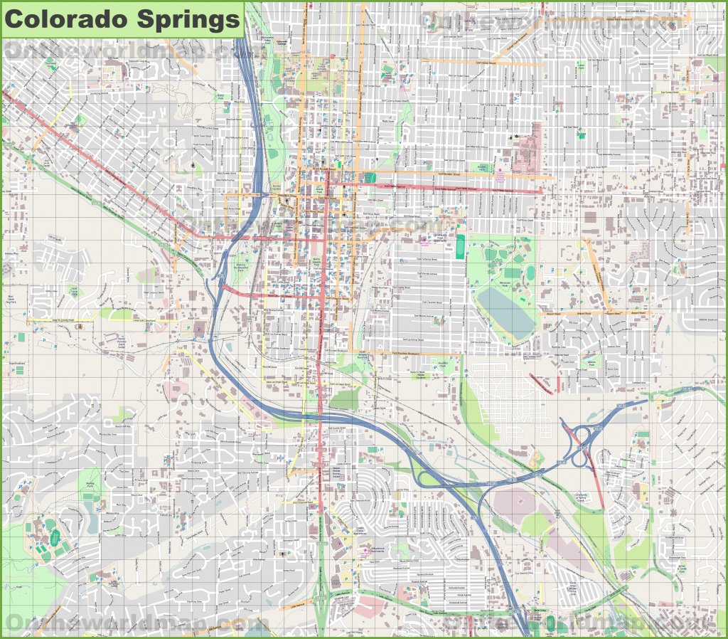Large Detailed Map Of Colorado Springs - Printable Map Of Colorado Springs