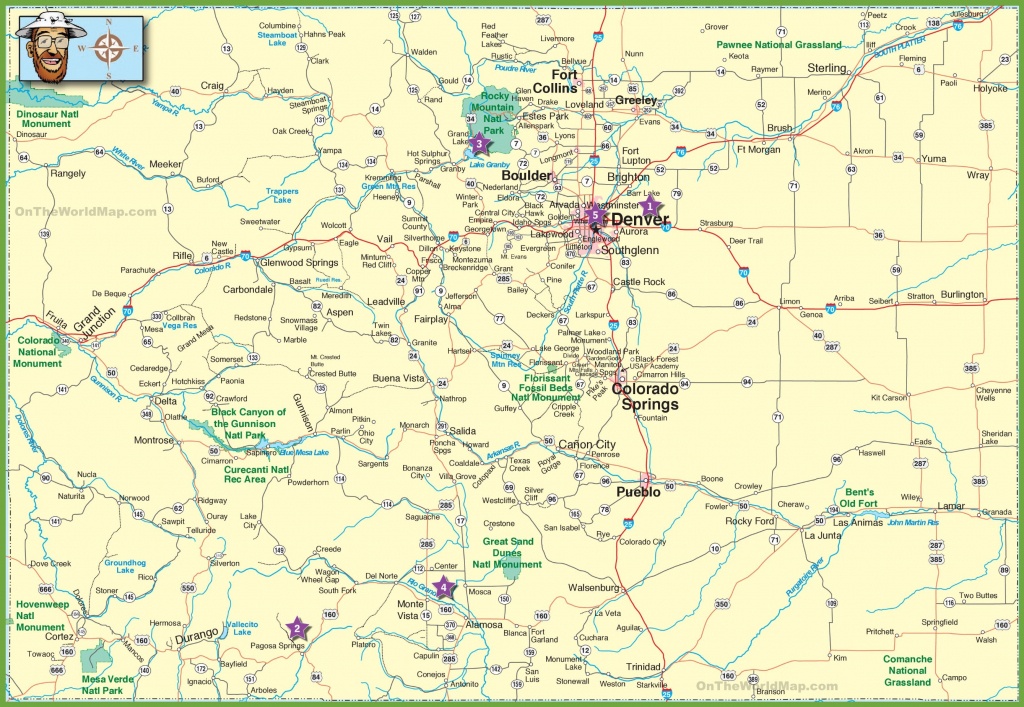 Large Detailed Map Of Colorado With Cities And Roads - Printable Map Of Colorado