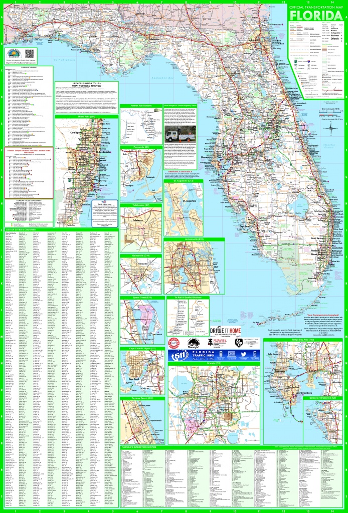 Large Detailed Map Of Florida With Cities And Towns - Map Of East Coast Of Florida Cities