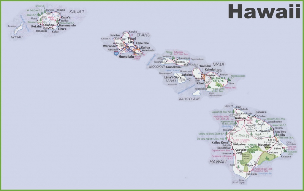 Large Detailed Map Of Hawaii - Printable Map Of Hawaii