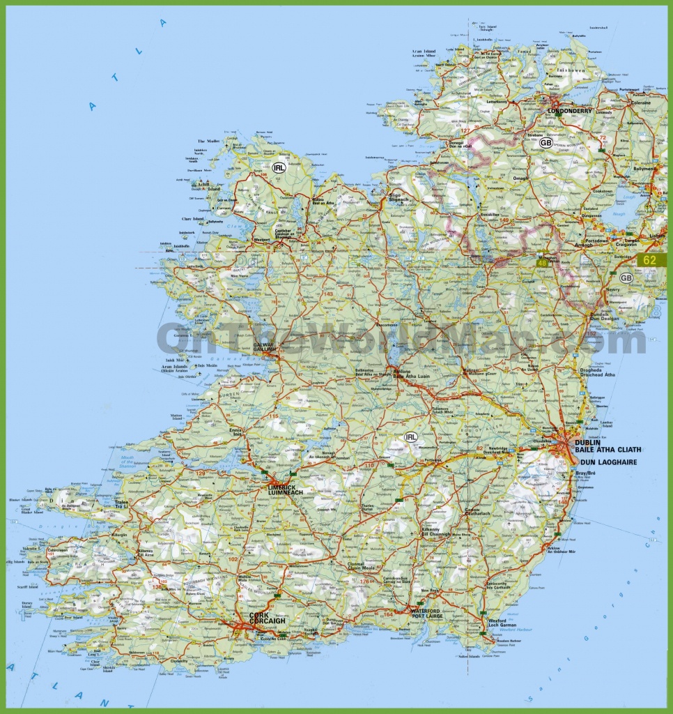 Large Detailed Map Of Ireland With Cities And Towns - Printable Map Of Ireland Counties And Towns