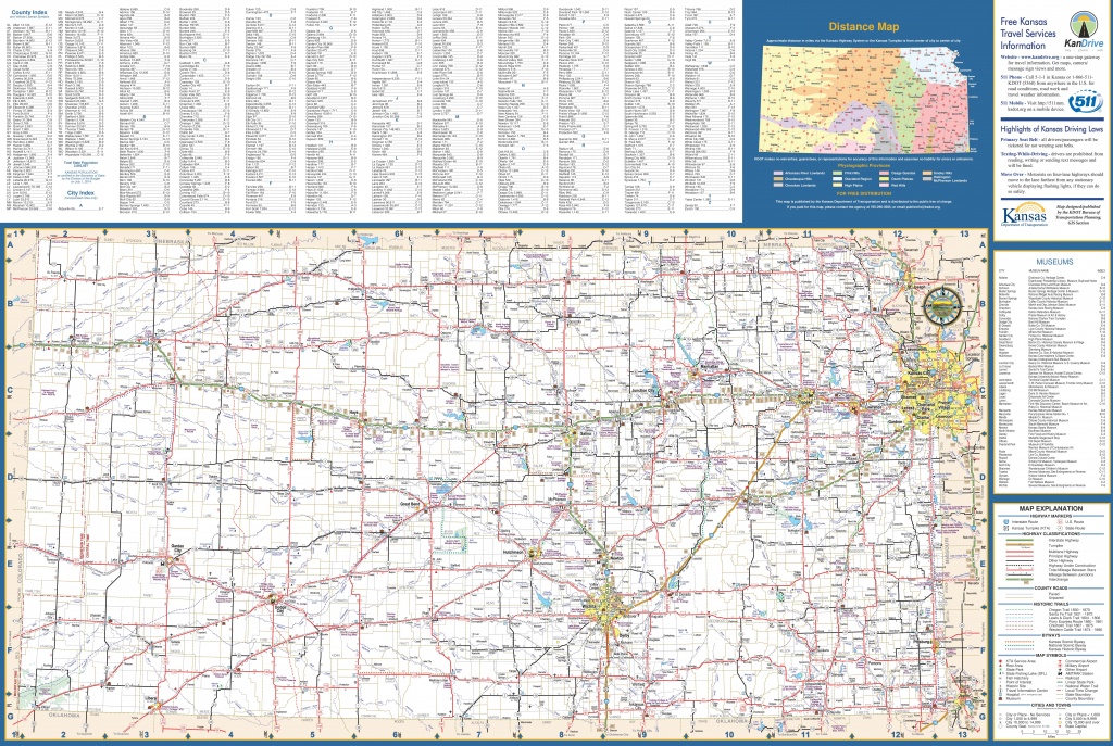 Large Detailed Map Of Kansas With Cities And Towns - Printable Kansas Map With Cities