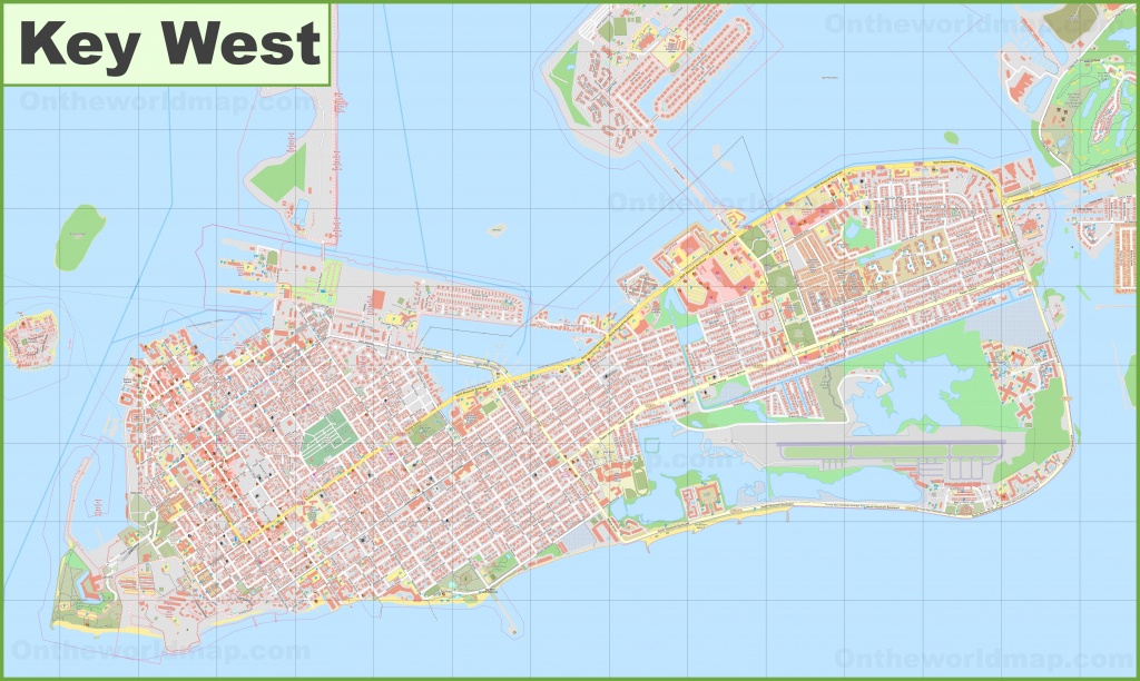 Large Detailed Map Of Key West - Printable Street Map Of Key West Fl
