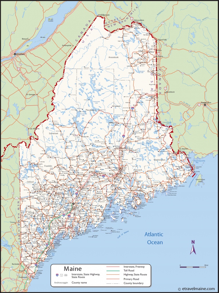 Large Detailed Map Of Maine With Cities And Towns - Maine State Map Printable
