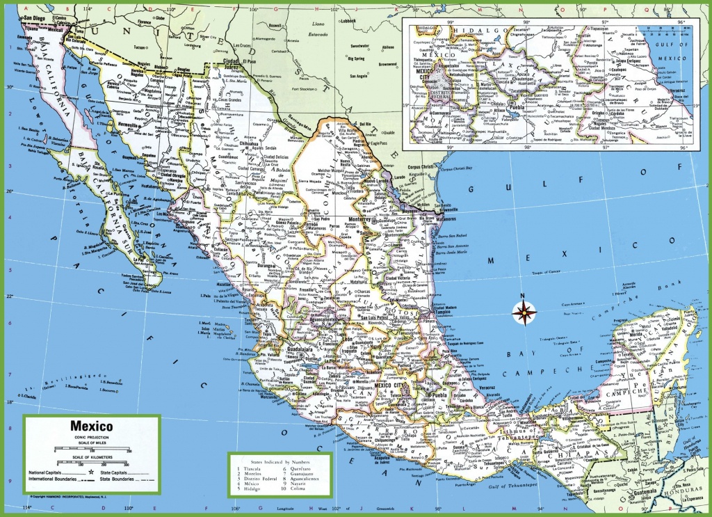 Large Detailed Map Of Mexico With Cities And Towns - Printable Map Of Mexico City