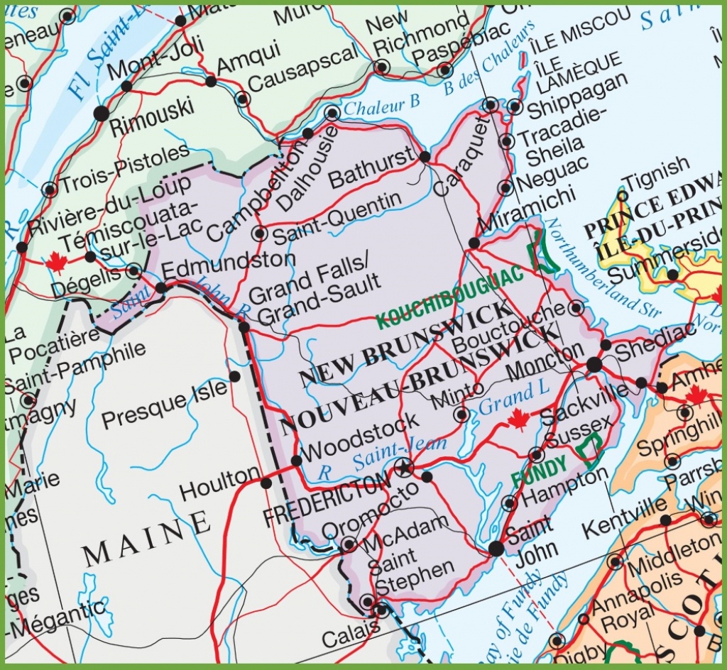 Large Detailed Map Of New Brunswick - Printable Map Of New Brunswick