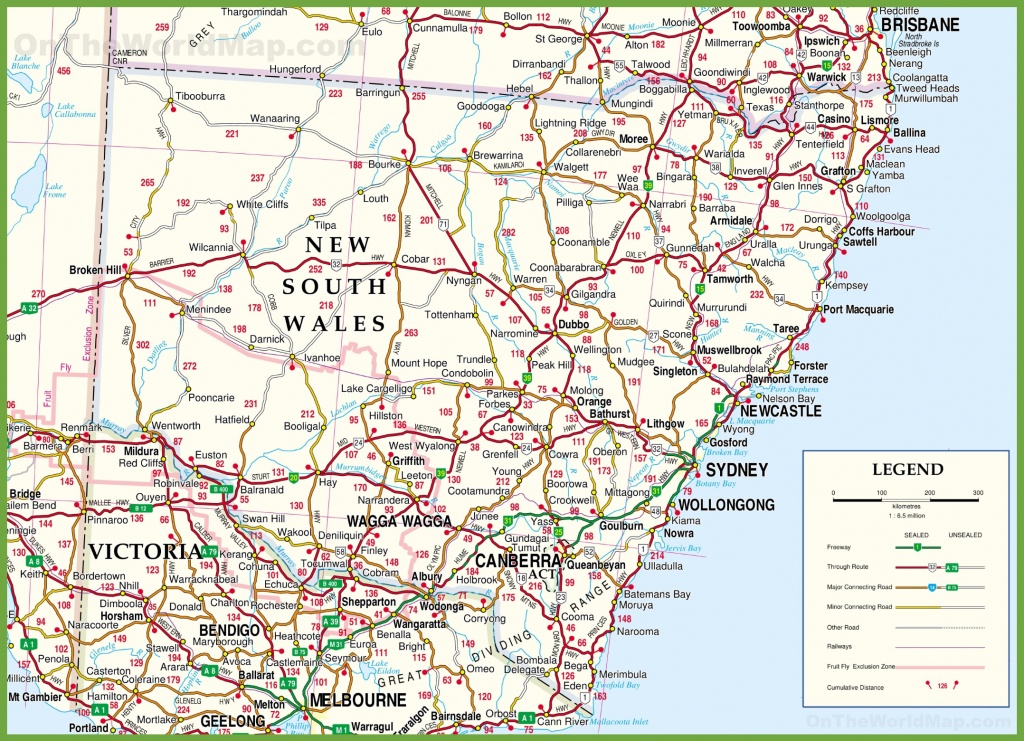 Large Detailed Map Of New South Wales With Cities And Towns - Printable Map Of Australia With Cities And Towns Pdf